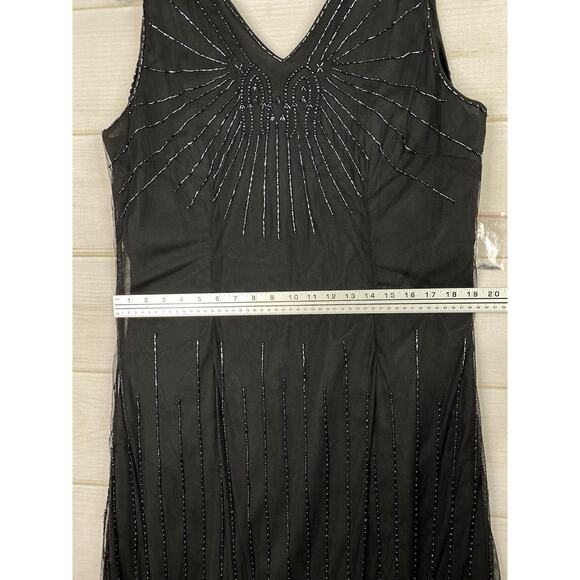 Vtg Phool Dress XL Little Black Beaded Overlay Lined Party 50's Retro Look NEW! - Picture 4 of 12